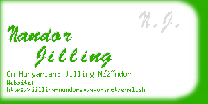 nandor jilling business card